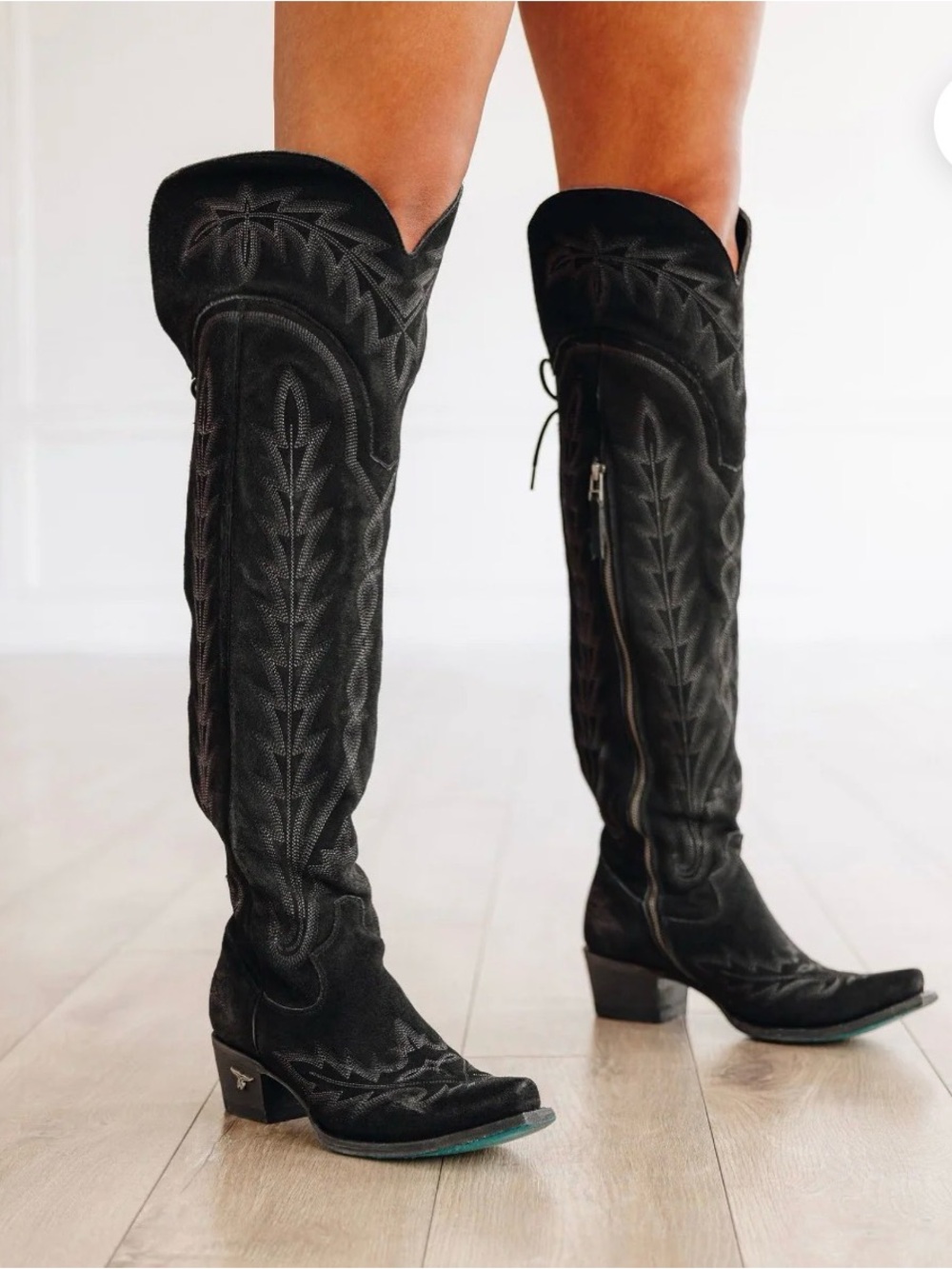 Lane boots Soft Black LEXINGTON OTK CORSET BOOT